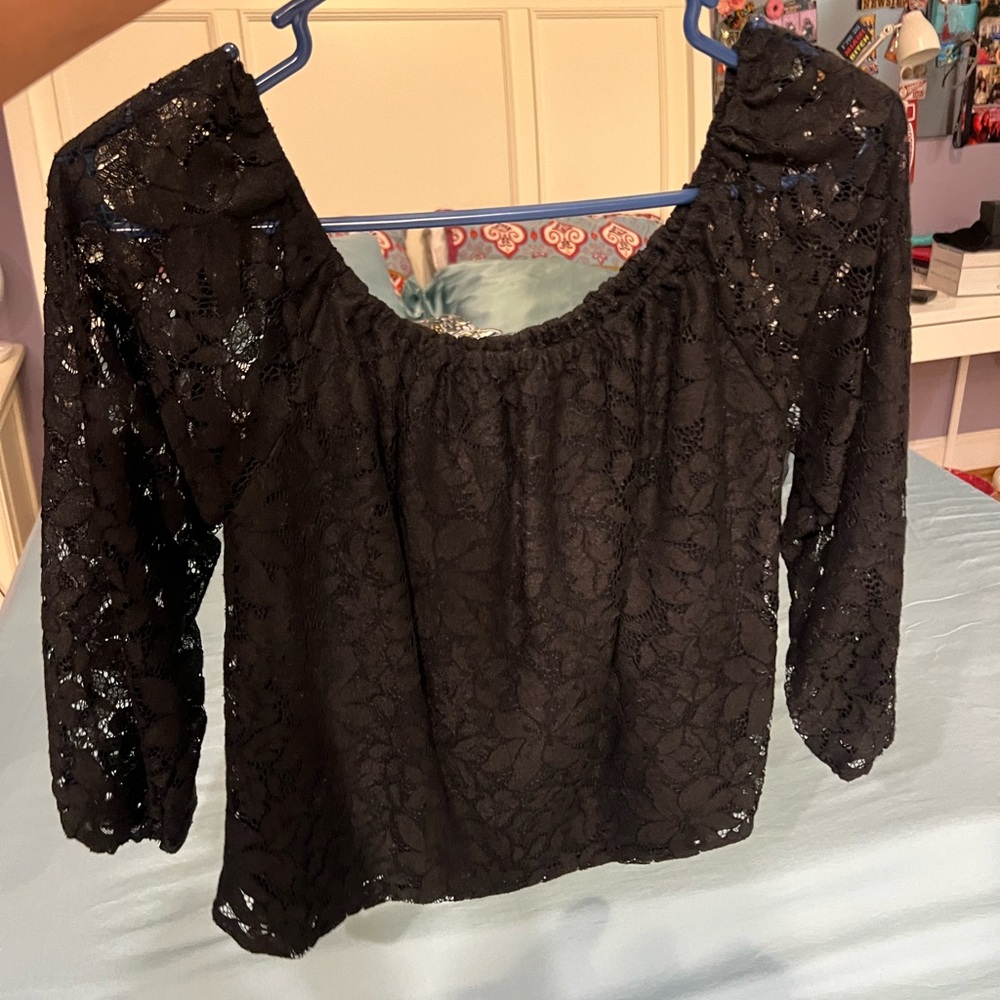 Hollister Black Lace Blouse